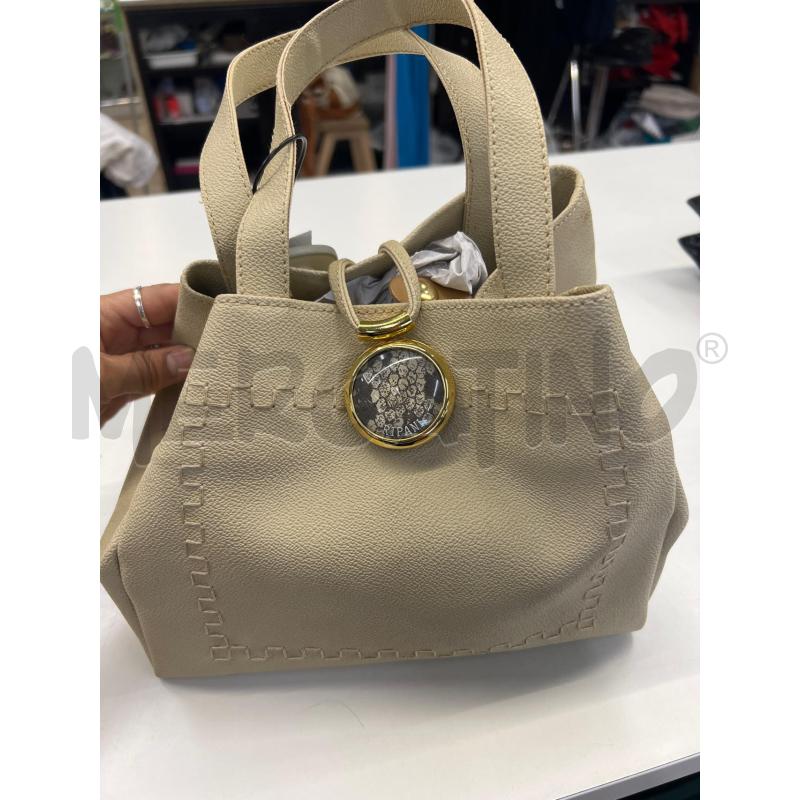 BORSA DONNA RIPANIN BEIGE CHIUSURA INSERTO DORATO | Mercatino dell'Usato Teramo 1