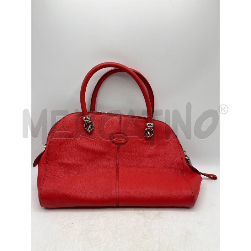 BORSA DONNA TOD'S IN PELLE ROSSA 2 MANICI . ZIP CROMATE | Mercatino dell'Usato Teramo 1