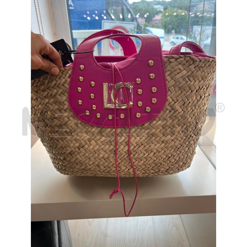 BORSA MARE DONNA LOLA CASADEIMUNT IN PAGLIA INSERTI FUCSIA | Mercatino dell'Usato Teramo 1