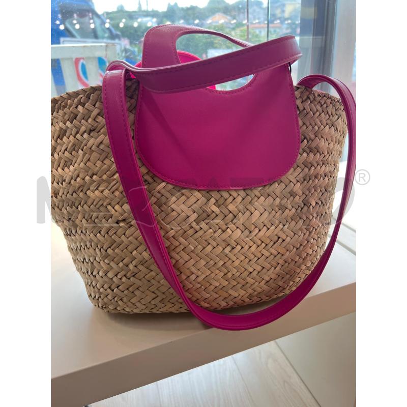BORSA MARE DONNA LOLA CASADEIMUNT IN PAGLIA INSERTI FUCSIA | Mercatino dell'Usato Teramo 2