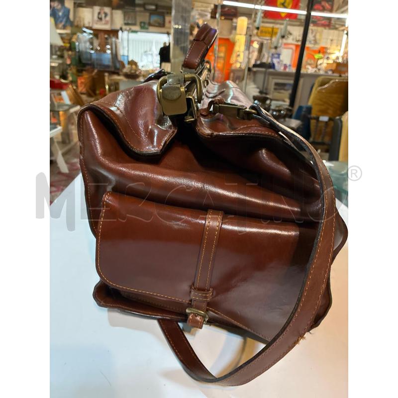 BORSONE DA VIAGGIO IN PELLE CON MANICI E TRACOLLA VINTAGE DOCTOR | Mercatino dell'Usato Teramo 3