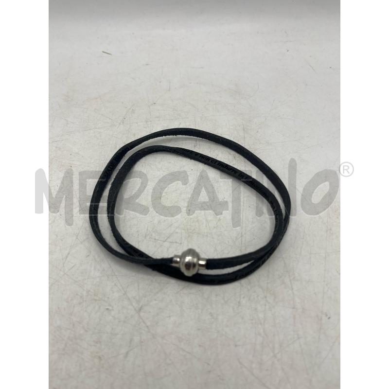 BRACCIALETTO PADRE NOSTRO IN CUOIO NERO - SCRITTA INCISA CHIUSURA MAGNETE | Mercatino dell'Usato Teramo 1