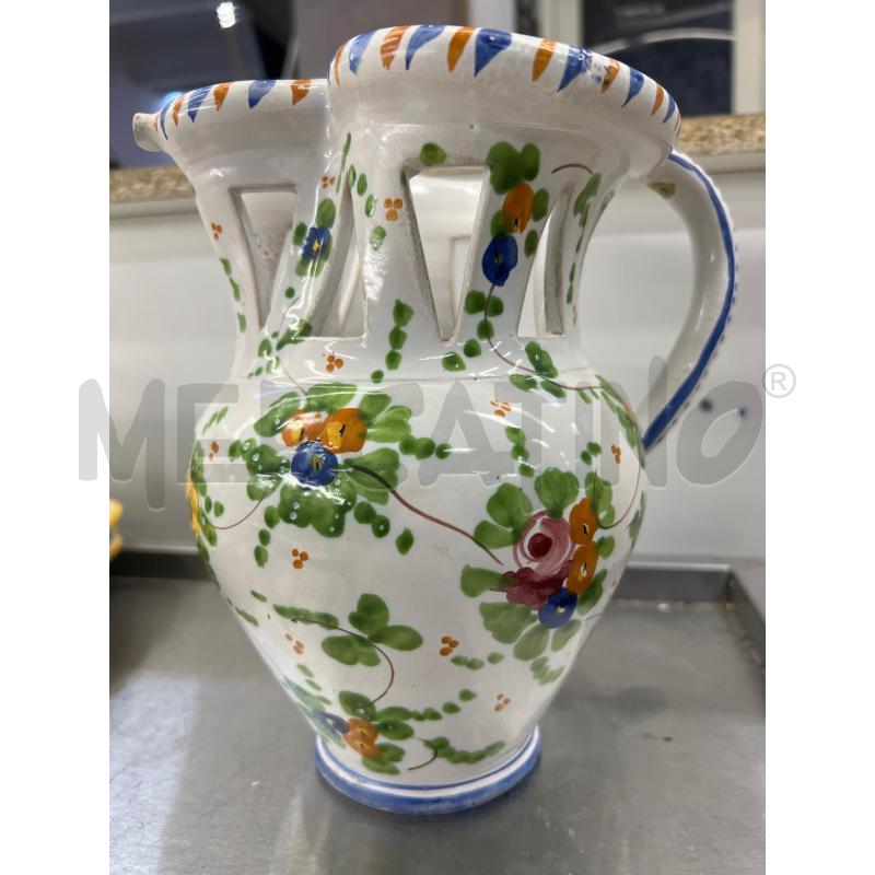 BROCCA CERAMICA BEVI SE PUOI DIPINTO FIORE | Mercatino dell'Usato Teramo 1