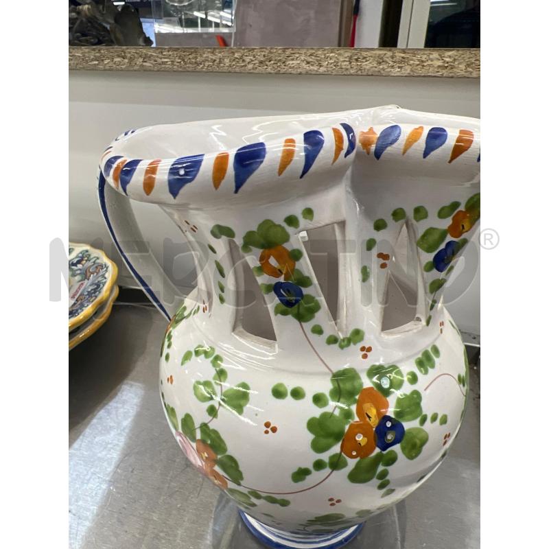BROCCA CERAMICA BEVI SE PUOI DIPINTO FIORE | Mercatino dell'Usato Teramo 3