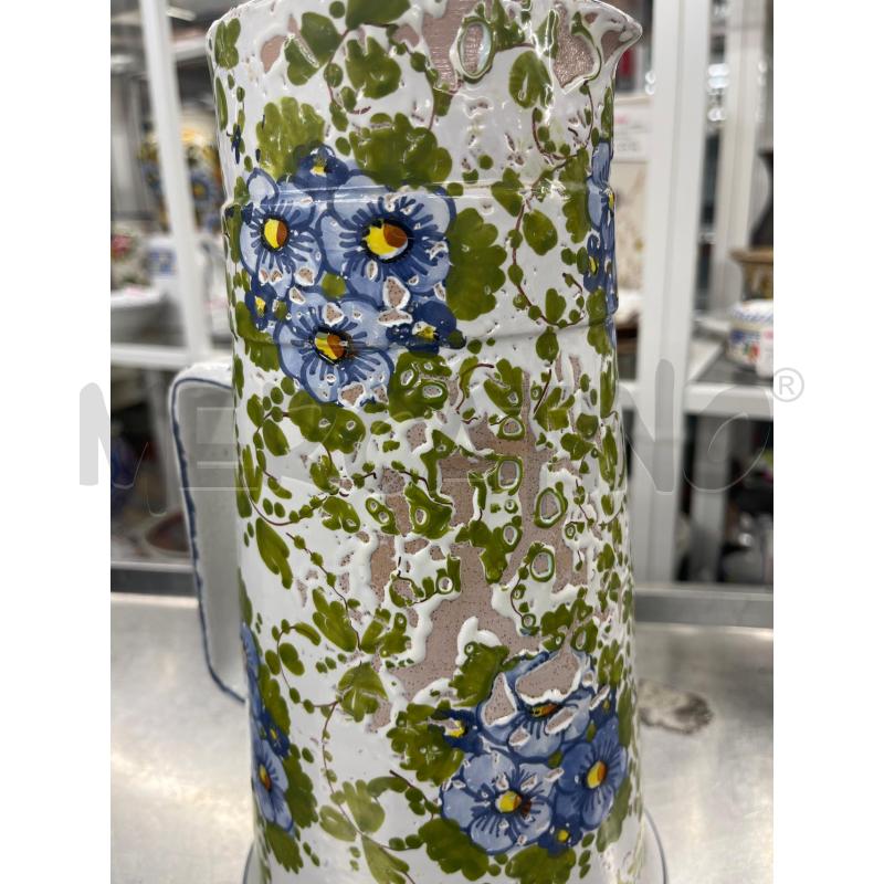 BROCCA CERAMICA CASTELLI EFFETTO ANTICHIZZATO DECORI FLOREALI VERDI BLU | Mercatino dell'Usato Teramo 3