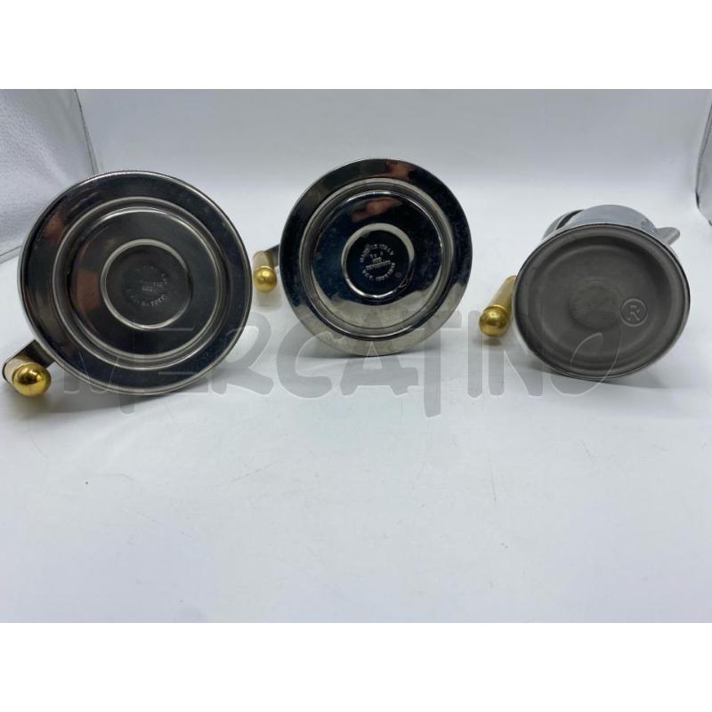 CAFFETTIERA + LATTIERA + ZUC VINTAGE ITALIA MOKA CAFFE ESPRESSO VEV VIGANO KONTESSA ORO 24 KT  | Mercatino dell'Usato Teramo 2