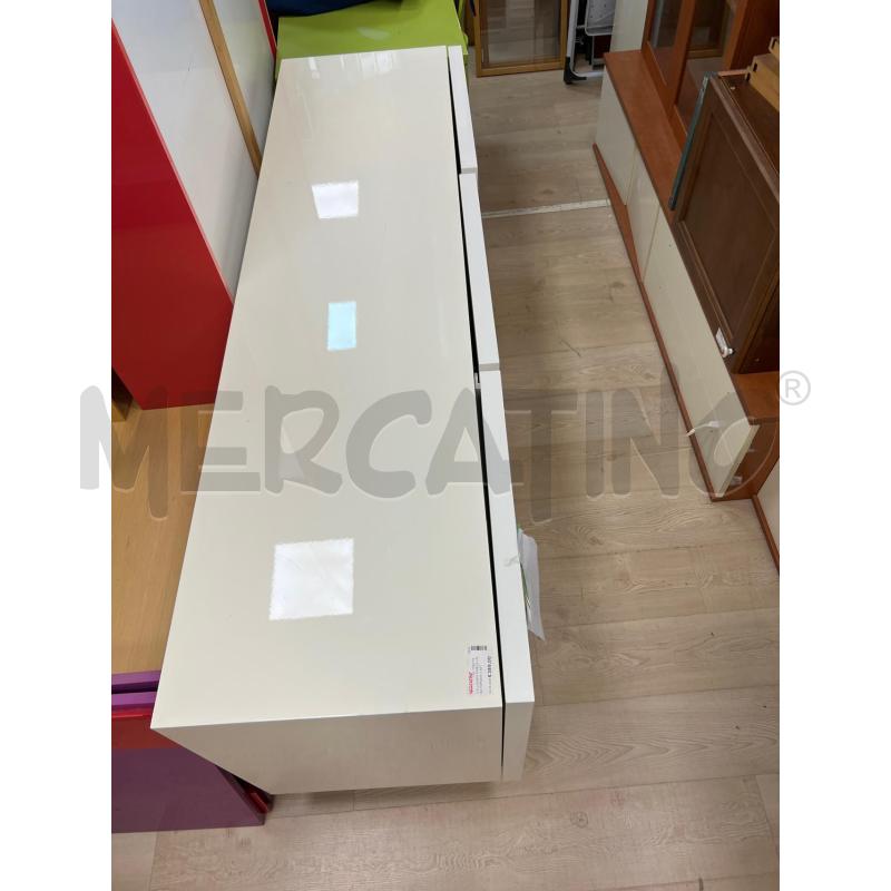 CALLIGARIS MOBILE LINEA HORIZON 3 ANTE BIANCO SIDEBOARD LACCATO RIPIANI CRISTALLO PIEDI CROMATO | Mercatino dell'Usato Teramo 3