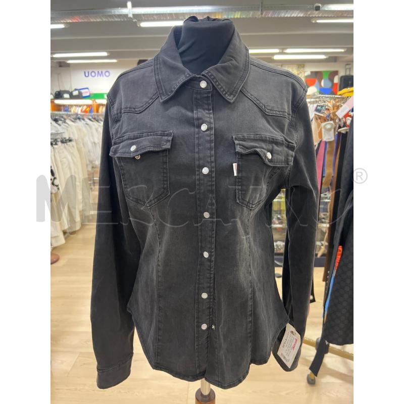 CAMICIA DONNA MET NERA DI JEANS BOTTONI GRIGI | Mercatino dell'Usato Teramo 1