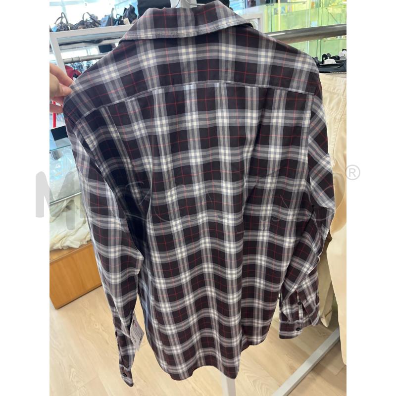 CAMICIA UOMO BURBERRY QUADRETTI MARRONE GRIGIO BORDI COSNUMATI | Mercatino dell'Usato Teramo 3