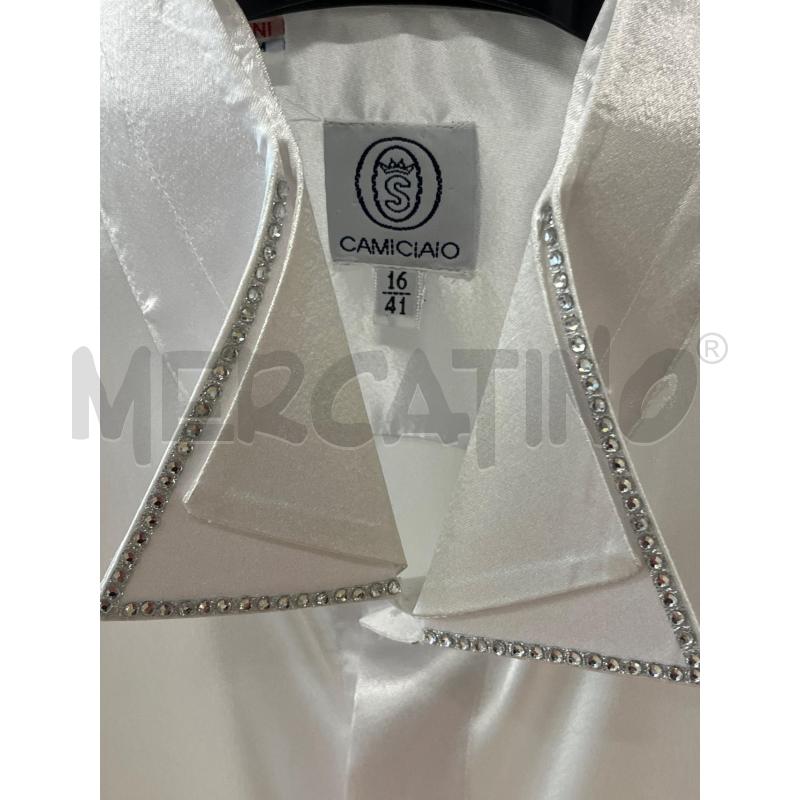 CAMICIA UOMO CAMICIAIO BIANCO BORDI STRASS | Mercatino dell'Usato Teramo 3