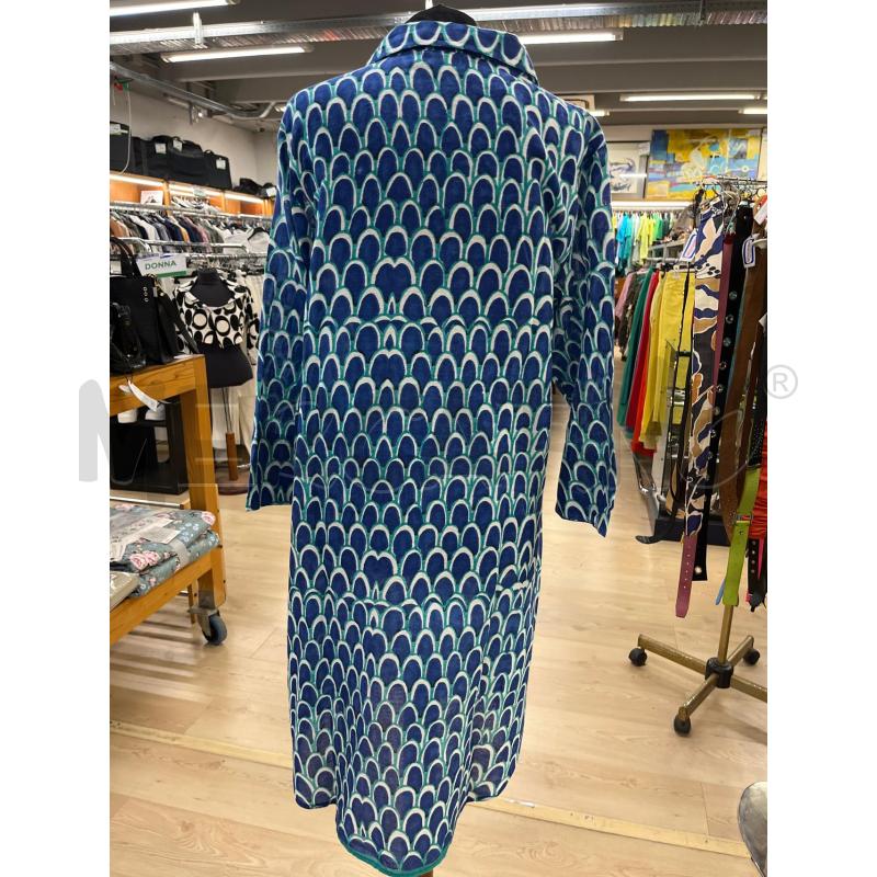 CAMICIONE DONNA GIACOMO CINQUE FANTASIA BLU ELETTRICO VERDE PERLINE | Mercatino dell'Usato Teramo 2