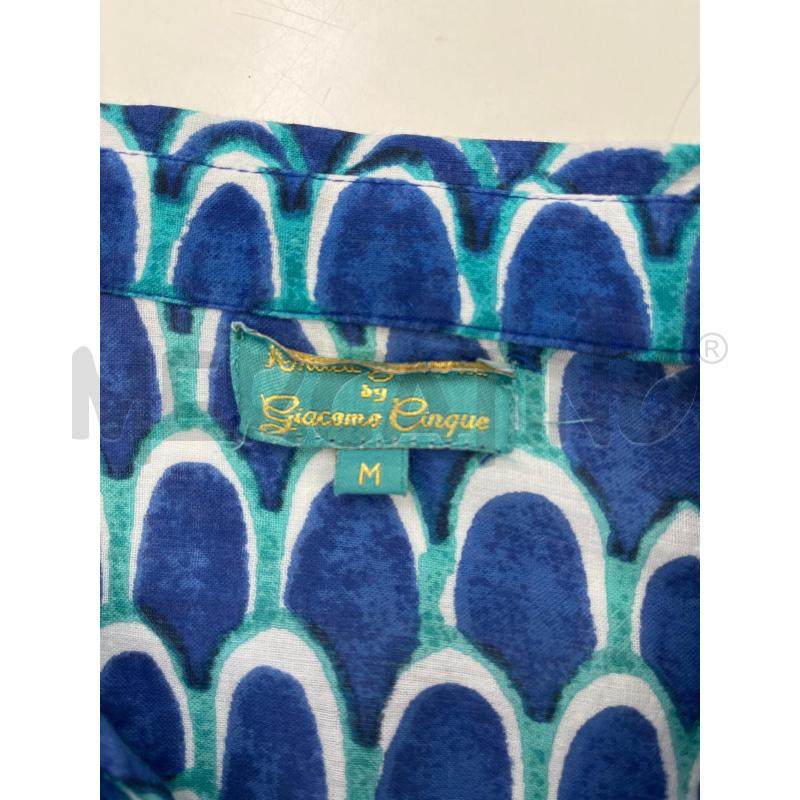 CAMICIONE DONNA GIACOMO CINQUE FANTASIA BLU ELETTRICO VERDE PERLINE | Mercatino dell'Usato Teramo 4