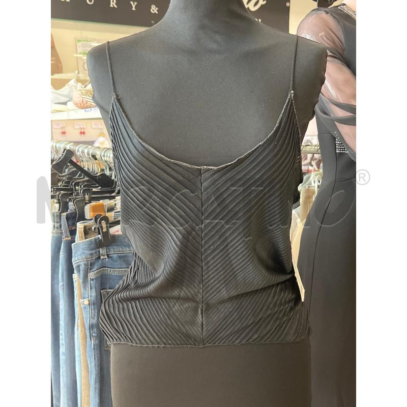 CANOTTA DONNA CLASS CAVALLI NERA PLISSETTATA DIAGONALE | Mercatino dell'Usato Teramo 1