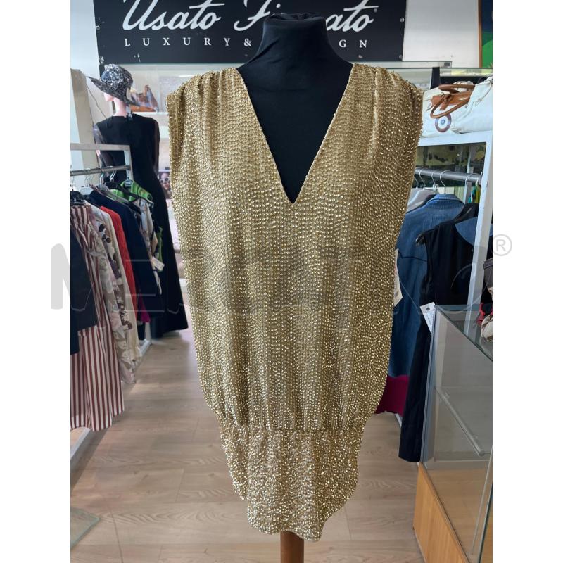 CANOTTA DONNA PINKO DORATA PAILLETTE SPALLA LARGA  | Mercatino dell'Usato Teramo 1