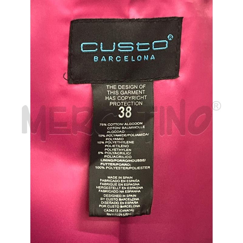 CAPPOTTO DONNA CUSTO MARRONE FANTASIA ROSSA MANICA E COLLO INTAGLI INTRECCIO E PELO INTERNO FUCSIA T | Mercatino dell'Usato Teramo 4