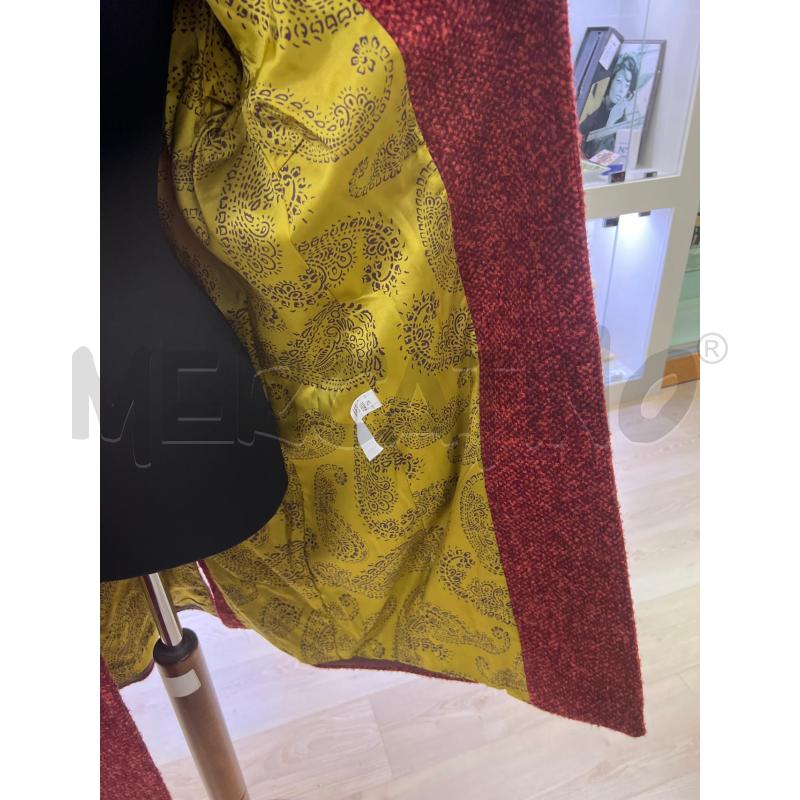 CAPPOTTO DONNA NIÙ ROSSO FILO ARANCIONE INTERNO FANTASIA TG 40/42 | Mercatino dell'Usato Teramo 3