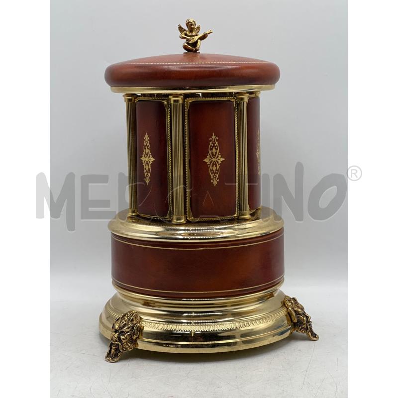 CARILLON PORTA SIGARETTE SVIZZERO VINTAGE IN PELLE MARRONE FINITURE DORATE | Mercatino dell'Usato Teramo 1