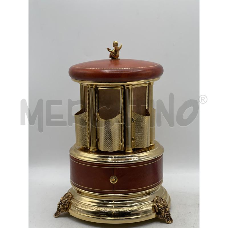 CARILLON PORTA SIGARETTE SVIZZERO VINTAGE IN PELLE MARRONE FINITURE DORATE | Mercatino dell'Usato Teramo 4