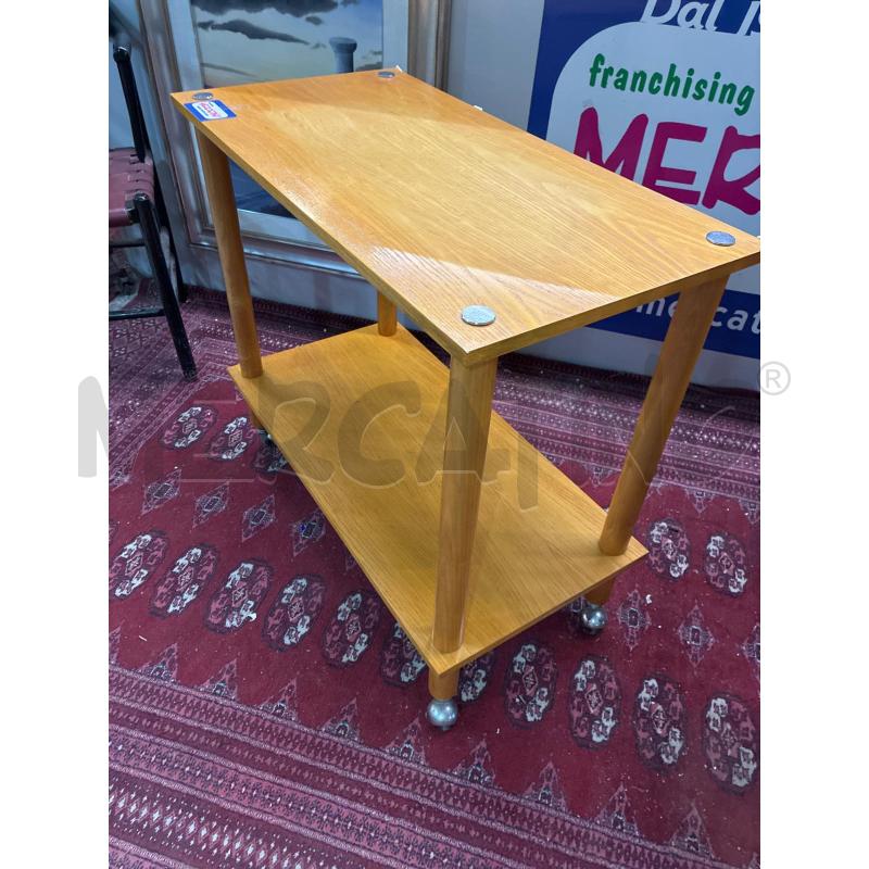 CARRELLINO LEGNO 2 RIPIANI 4 PIEDI | Mercatino dell'Usato Teramo 1