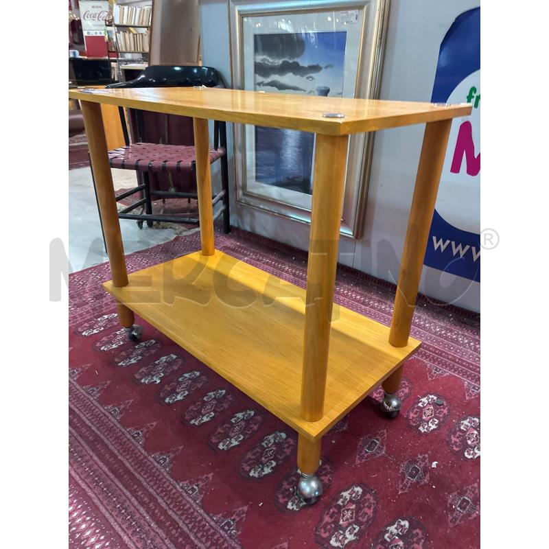 CARRELLINO LEGNO 2 RIPIANI 4 PIEDI | Mercatino dell'Usato Teramo 3