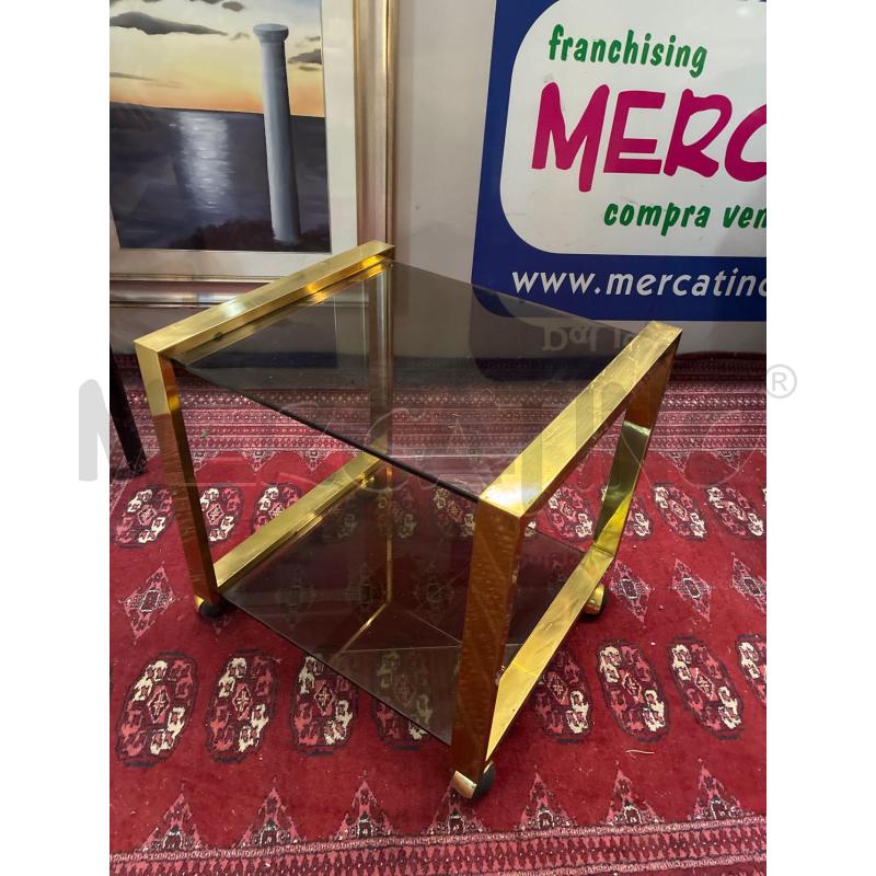 CARRELLO OTTONE CRISTALLO 2 PIANI 48X43H47 | Mercatino dell'Usato Teramo 1