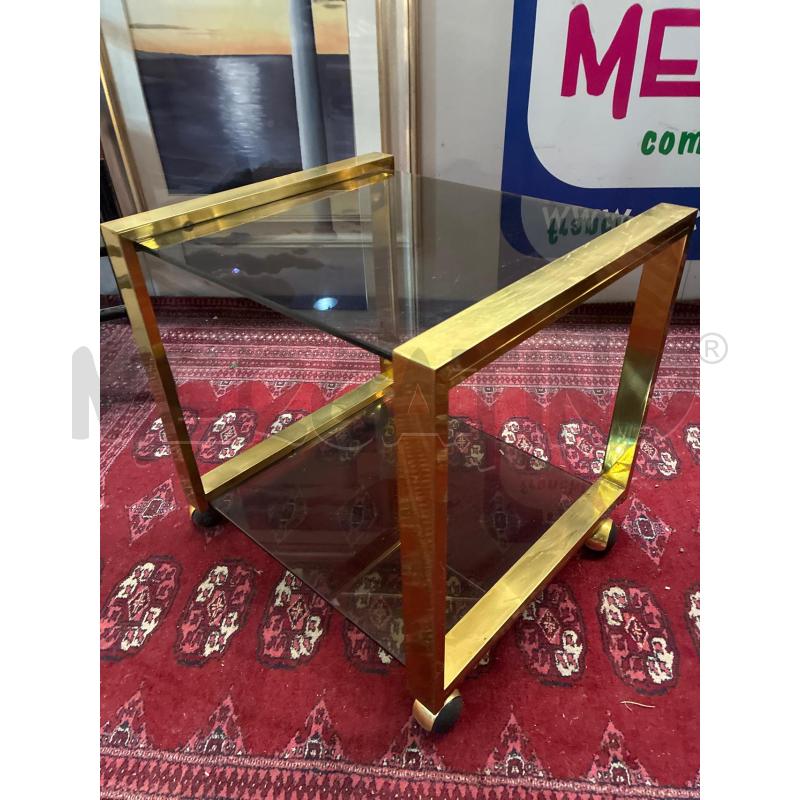 CARRELLO OTTONE CRISTALLO 2 PIANI 48X43H47 | Mercatino dell'Usato Teramo 2