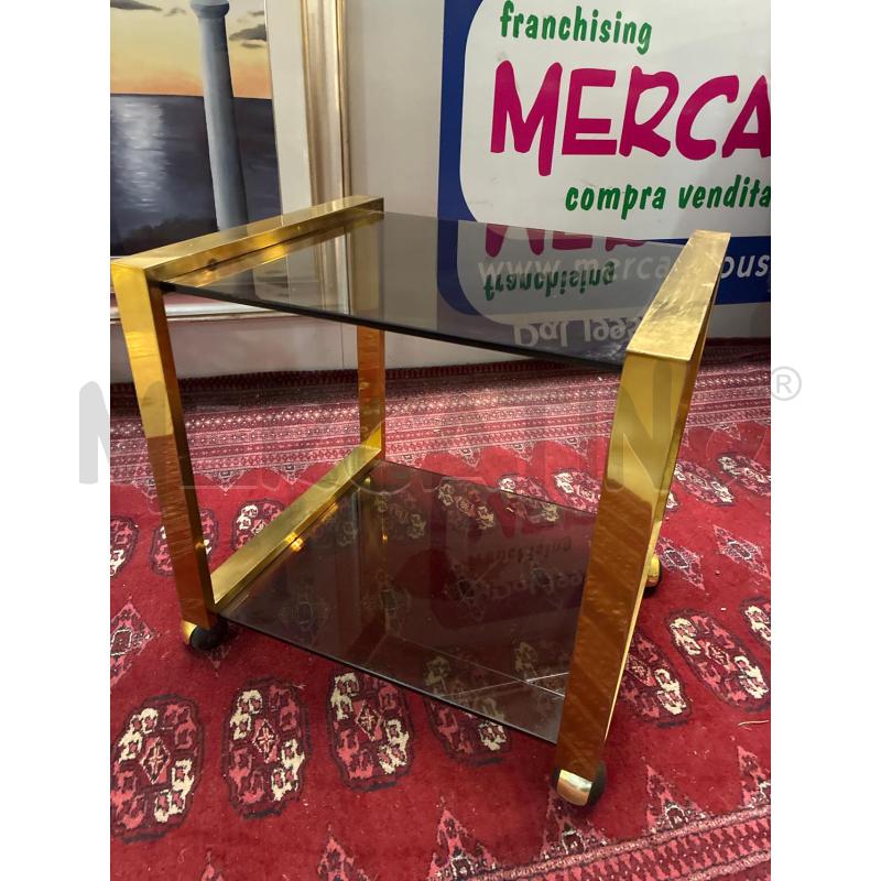 CARRELLO OTTONE CRISTALLO 2 PIANI 48X43H47 | Mercatino dell'Usato Teramo 3