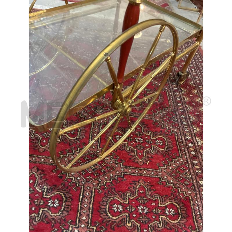 CARRELLO PORTAVIVANDE OTTONE LEGNO E VETRO RUOTE GRANDI | Mercatino dell'Usato Teramo 4