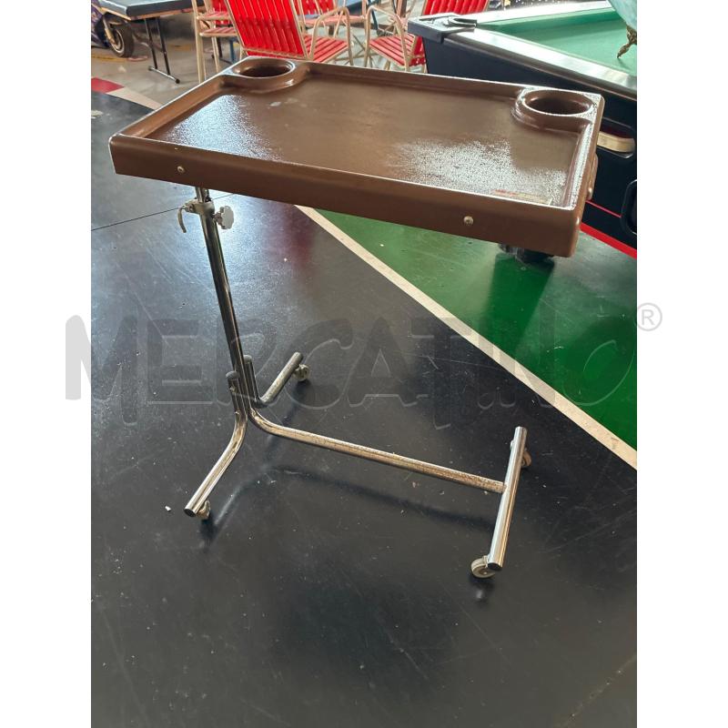 CARRELLO SERVILETTO ANNI 70 TUBO CROMATO PLASTICA MARRONE REGOLABILE | Mercatino dell'Usato Teramo 1