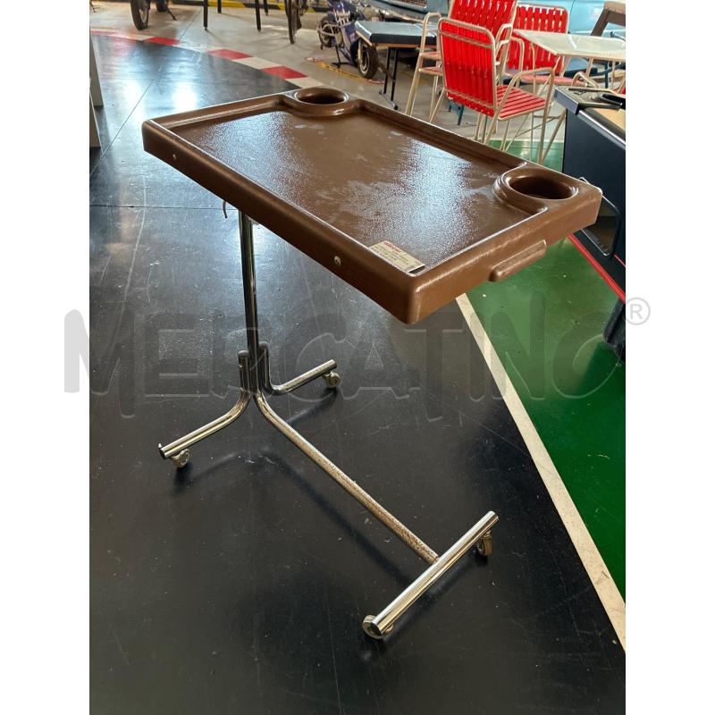CARRELLO SERVILETTO ANNI 70 TUBO CROMATO PLASTICA MARRONE REGOLABILE | Mercatino dell'Usato Teramo 4