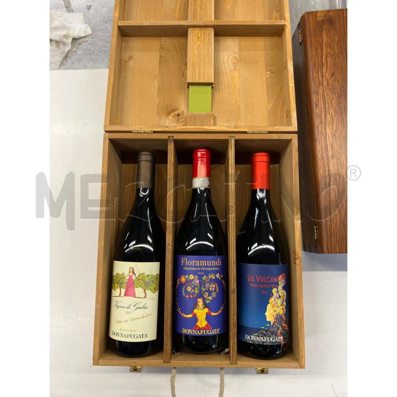 CASSETTA CAVALLETTO ARTISTA LEGNO LIMITED EDITION 3 BOTTIGLIE VINO DONNAFUGATA  | Mercatino dell'Usato Teramo 1