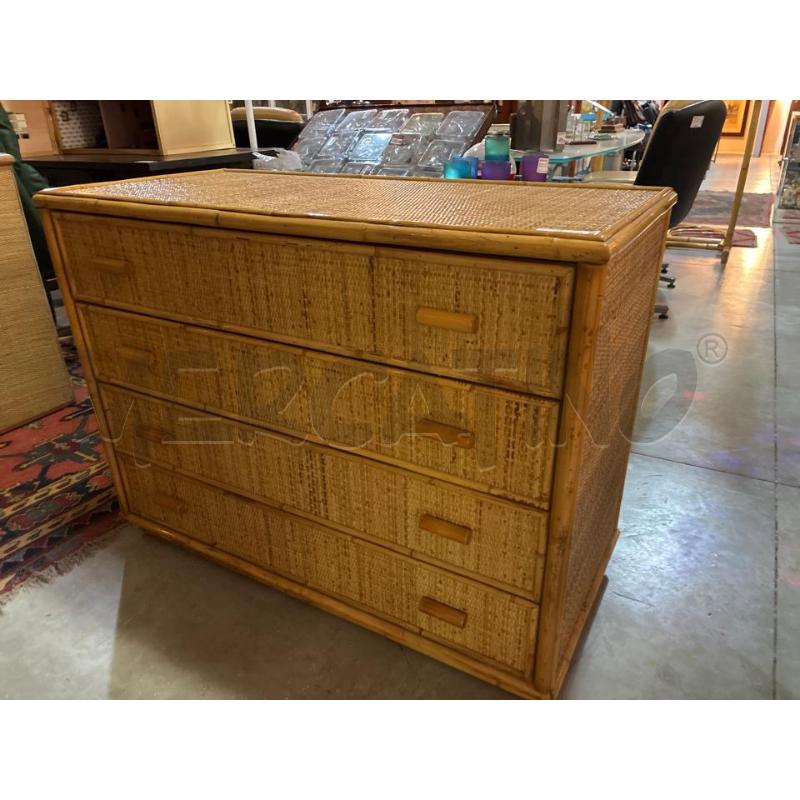 CASSETTIERA BAMBOO E RATTAN | Mercatino dell'Usato Teramo 1