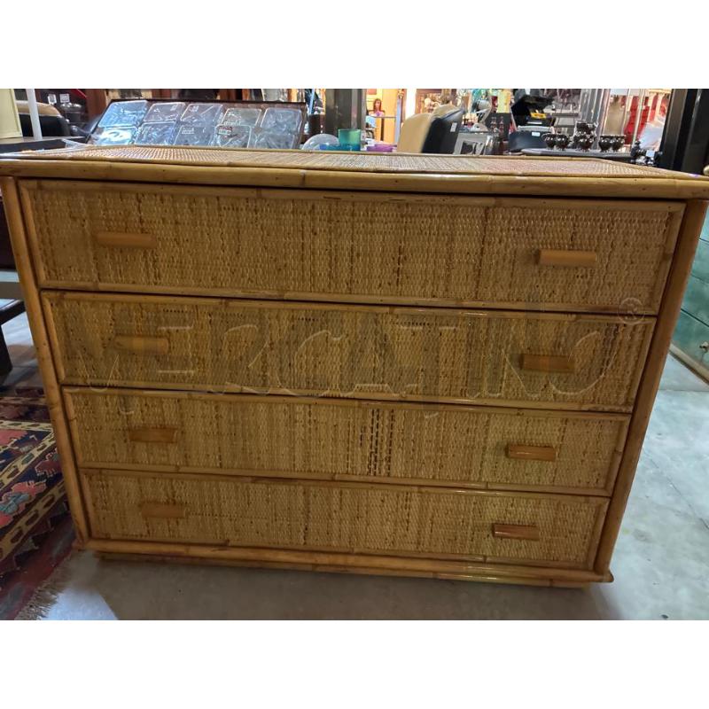 CASSETTIERA BAMBOO E RATTAN | Mercatino dell'Usato Teramo 3