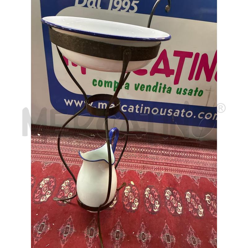 CATINO FRANCESE VINTAGE SMALTATO BIANCO BLU | Mercatino dell'Usato Teramo 2