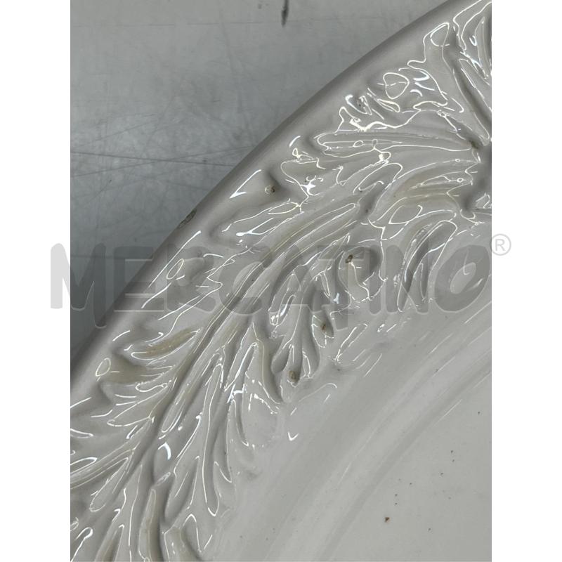 CENTROTAVOLA CERAMICA BIANCO MOLTO GRANDE VASSOIO TONDOO RILIEVO | Mercatino dell'Usato Teramo 2