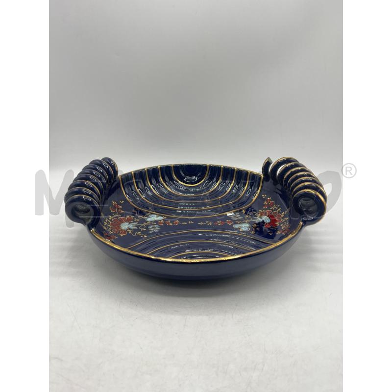 CENTROTAVOLA CERAMICA BLU EPOCA BORDINO DORATO -  | Mercatino dell'Usato Teramo 1