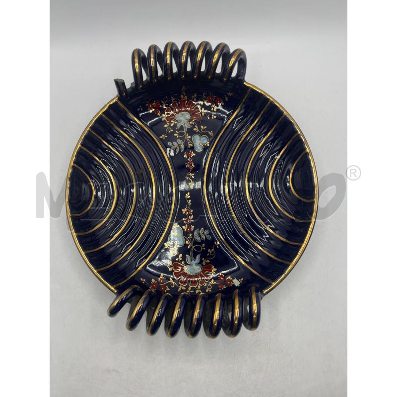 CENTROTAVOLA CERAMICA BLU EPOCA BORDINO DORATO -  | Mercatino dell'Usato Teramo 3