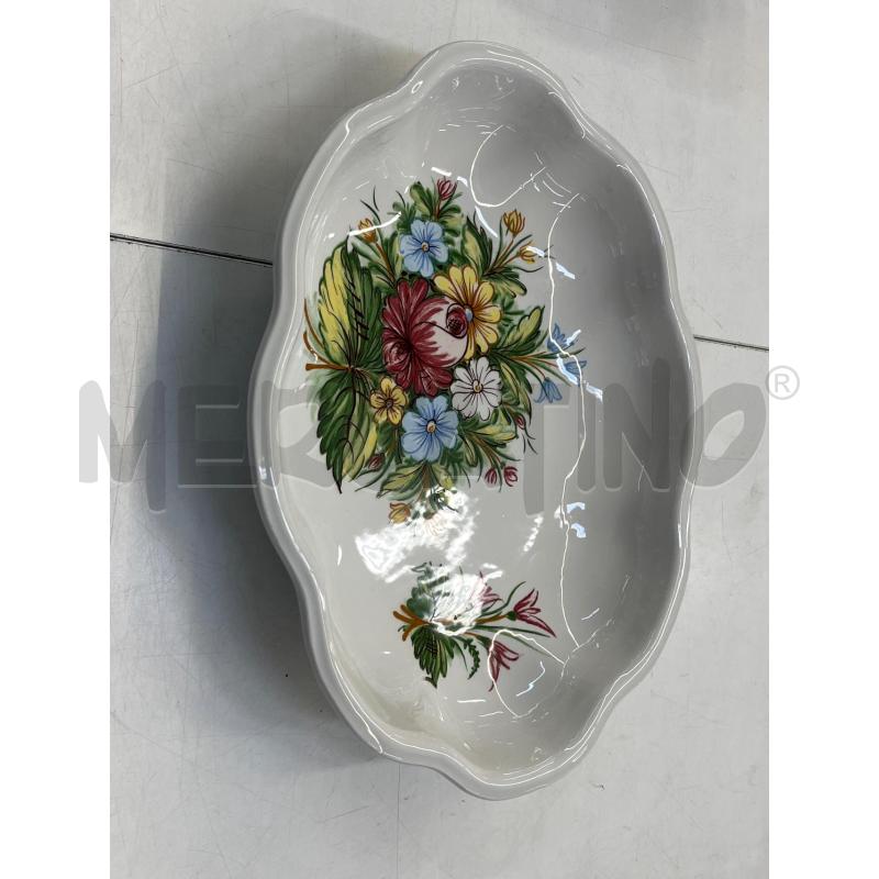 CENTROTAVOLA CERAMICA CASTELLI OVALE SBALZO DECORO FIORE | Mercatino dell'Usato Teramo 1