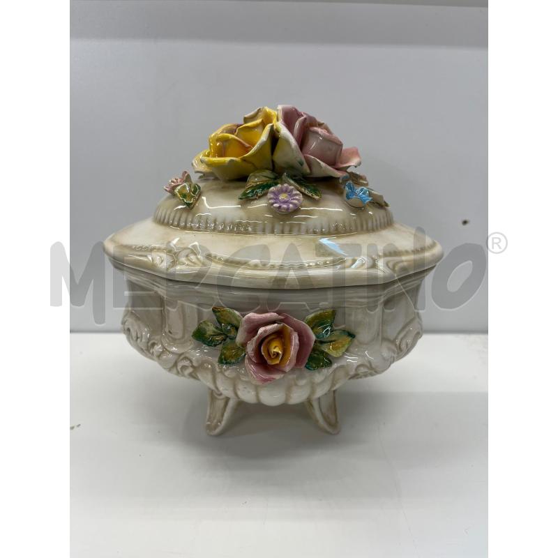 CENTROTAVOLA TONDO CERAMICA BASSANO COPERCHIO FLOREALE | Mercatino dell'Usato Teramo 1
