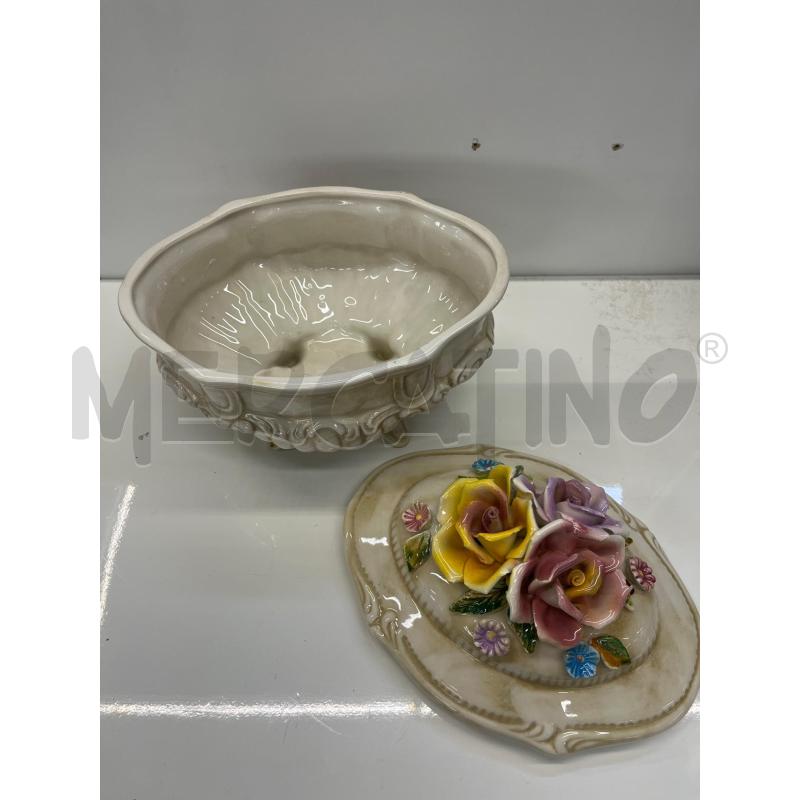 CENTROTAVOLA TONDO CERAMICA BASSANO COPERCHIO FLOREALE | Mercatino dell'Usato Teramo 2