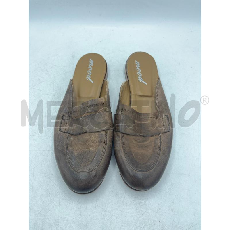 CIABATTE DONNA MOOD MARRONE CHIAROSCURO IN CUOIO | Mercatino dell'Usato Teramo 1