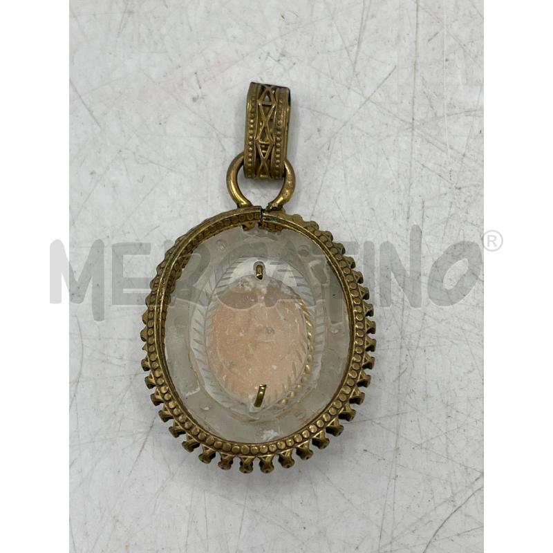 CIONDOLO CAMEO ARTIGIANALE DORATO E PIETRA | Mercatino dell'Usato Teramo 2