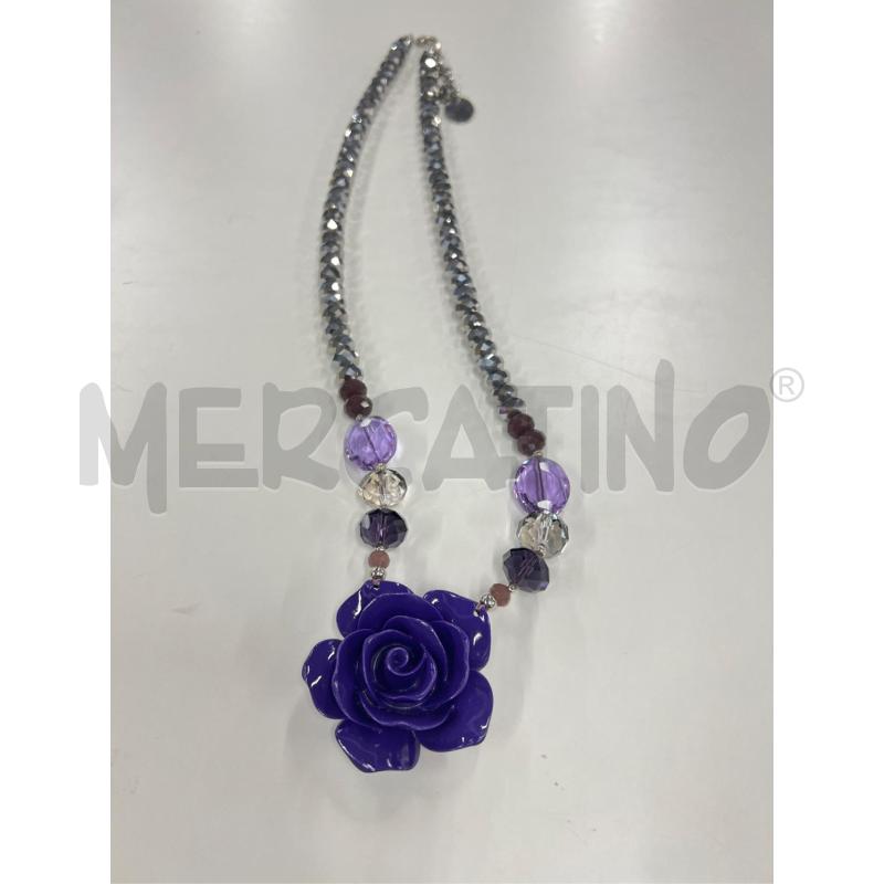 COLLANA SODINI GRANDE ARGENTATA FIORI GRANDI  | Mercatino dell'Usato Teramo 1