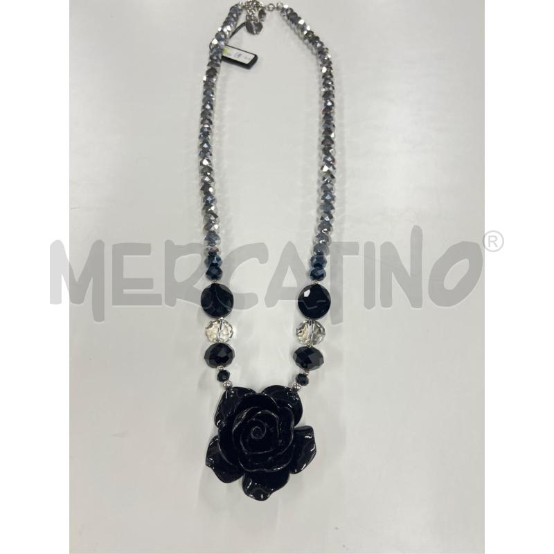 COLLANA SODINI GRANDE ARGENTATA FIORI GRANDI  | Mercatino dell'Usato Teramo 2