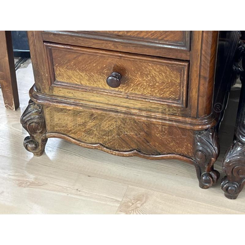 COMODINO ALTO CASSETTIERA 6 CASSETTI ANTICO PIEDE LAVORATA STILE INGLESE IN LEGNO MASSELLO | Mercatino dell'Usato Teramo 4