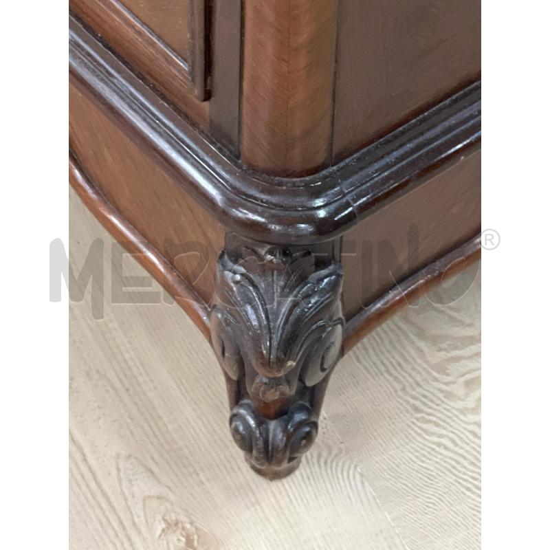 COMODINO ALTO CASSETTIERA 6 CASSETTI ANTICO PIEDE LAVORATA STILE INGLESE IN LEGNO MASSELLO | Mercatino dell'Usato Teramo 4