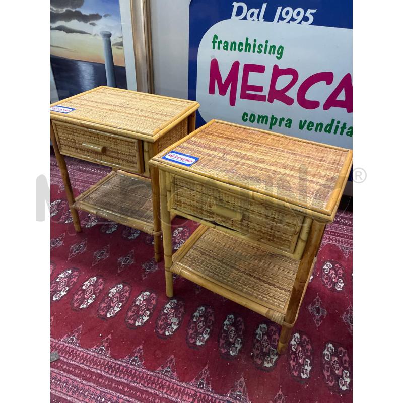 COMODINO BAMBOO E RATTAN | Mercatino dell'Usato Teramo 1