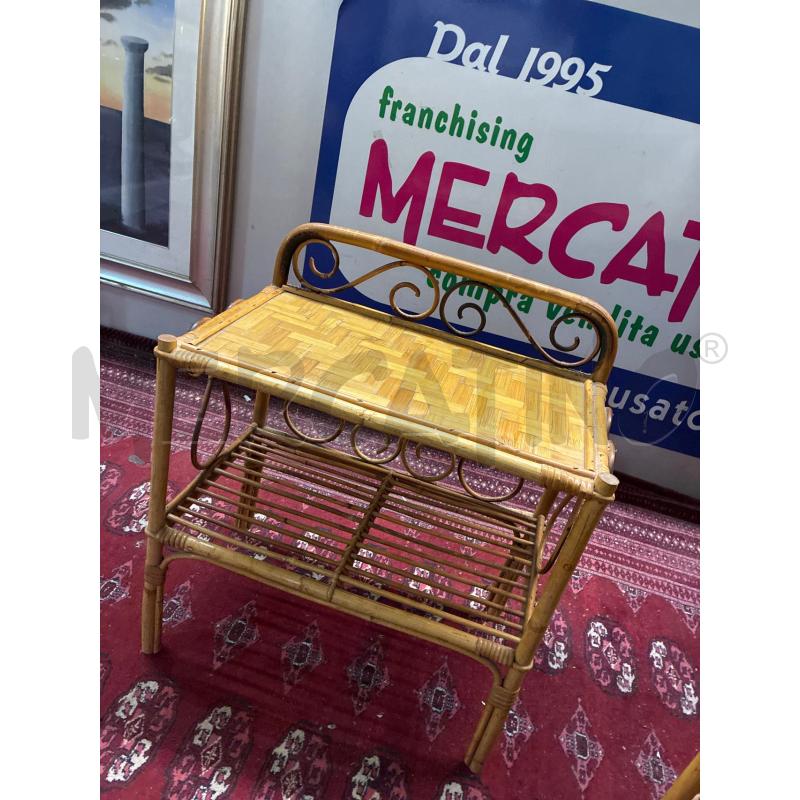 COMODINO BAMBOO RATTAN VINTAGE DESIGN ITALY | Mercatino dell'Usato Teramo 1