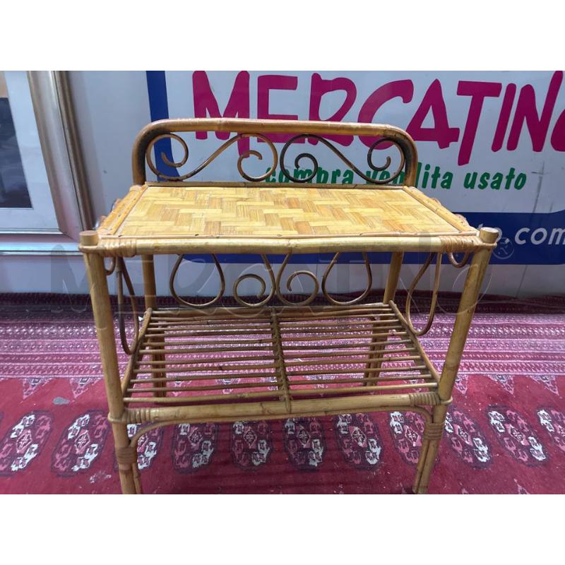 COMODINO BAMBOO RATTAN VINTAGE DESIGN ITALY | Mercatino dell'Usato Teramo 3