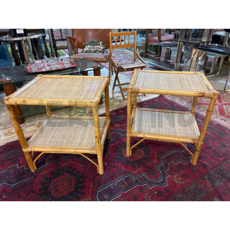 COMODINO BAMBOO RATTAN VINTAGE SEMPLICE | Mercatino dell'Usato Teramo 1